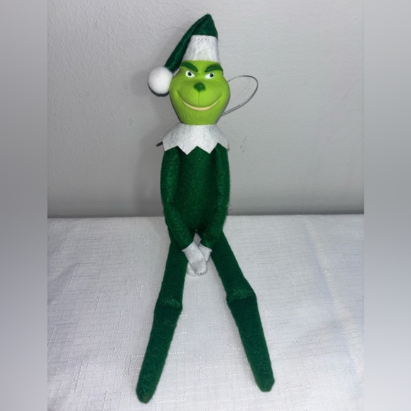 Source Unknown Other - Grinch On A Shelf Green Plush 12" Christmas Elf Doll Toy NWT